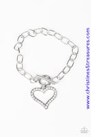 March To A Different Heartbeat - White Bracelet ~ Paparazzi Bracelets