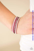 Mega Glam - Pink Snap Wrap Bracelet ~ Paparazzi