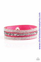 Mega Glam - Pink Snap Wrap Bracelet ~ Paparazzi