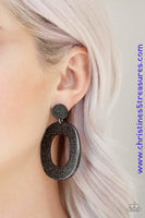 Miami Boulevard - Black Earrings ~ Paparazzi Acrylic