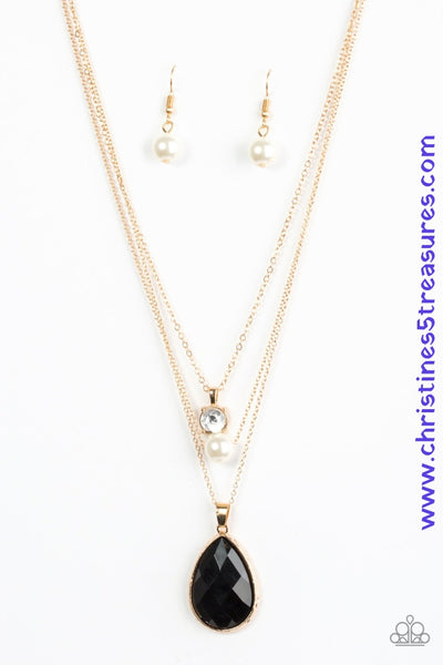 Midnight Martinis - Gold Necklace ~ Paparazzi