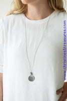 Mom Boss - Silver Necklace ~ Paparazzi