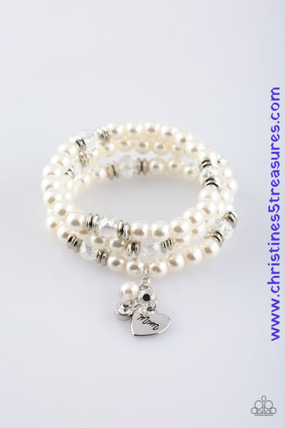 Mom Wow - White Bracelets ~ Paparazzi