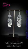Now You Sequin It - Silver Earrings ~ Paparazzi Life Of The Party