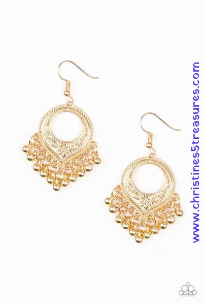 On A Wing And Prairie - Gold Earrings ~ Paparazzi