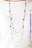 On The Front Shine - Red Necklace ~ Paparazzi