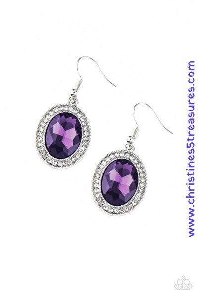 Only Fame In Town - Purple Earrings ~ Paparazzi