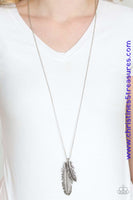Own Free Quill - Silver Necklace ~ Paparazzi