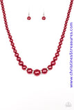 Party Pearls - Red Necklace ~ Paparazzi