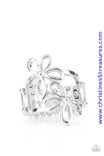 Perennial Pair - Silver Ring ~ Paparazzi Rings