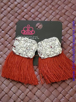 Plume Bloom - Orange Earrings ~ Paparazzi