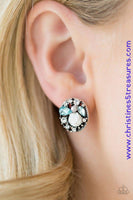 Pretty Perennial - Blue Post Earrings ~ Paparazzi