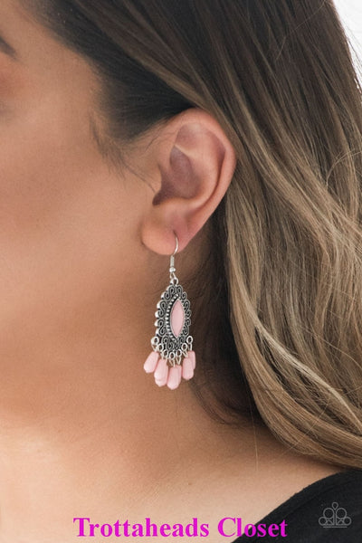 Private Villa - Pink Earrings ~ Paparazzi