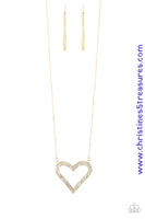 Pull Some Heart-Strings - Gold Necklace ~ Paparazzi