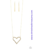 Pull Some Heart-Strings - Gold Necklace ~ Paparazzi