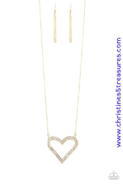 Pull Some Heart-Strings - Gold Necklace ~ Paparazzi