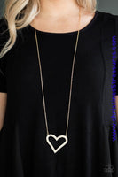 Pull Some Heart-Strings - Gold Necklace ~ Paparazzi