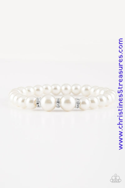 Radiantly Royal - White Bracelet ~ Paparazzi Bracelets