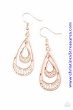 Reigned Out - Rose Gold Earrings ~ Paparazzi
