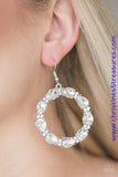 Ring Around The Rhinestones - White Earrings ~ Paparazzi