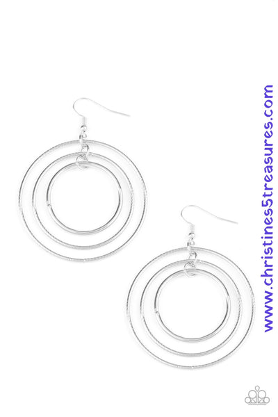 Rippling Radiance - Silver Earrings ~ Paparazzi