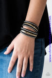 Rock Star Attitude - Black Gold Urban Snap Wrap ~ Paparazzi Bracelets