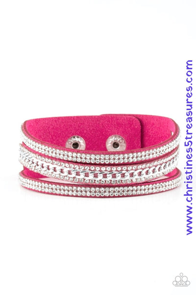 Rollin In Rhinestones - Pink Bracelet ~ Paparazzi Bracelets