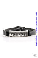 Ruins Raider - Black Urban Slip Knot Bracelet ~ Paparazzi