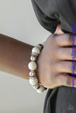 Ruling Class Radiance - White Bracelet ~ Paparazzi Bracelets