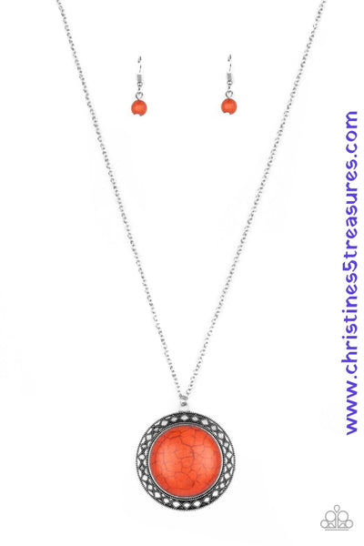 Run Out Of Rodeo - Orange Necklace ~ Paparazzi