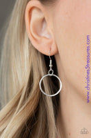 Featuring a faux stone finish, an earthy blue frame swings behind two shimmery silver rings at the bottom of a lengthened silver chain, creating a colorfully stacked pendant. Features an adjustable clasp closure. Sold as one individual necklace. Includes one pair of matching earrings.  P2SE-BLXX-414XX
