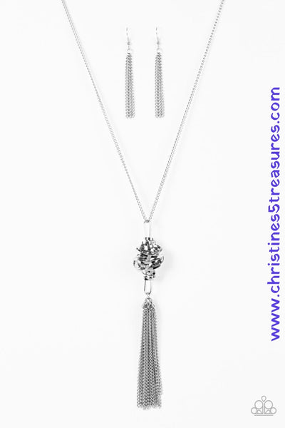Seriously Twisted - Silver Necklace ~ Paparazzi