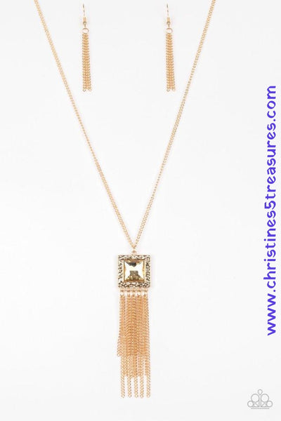 Shimmer Sensei - Gold Necklace ~ Paparazzi