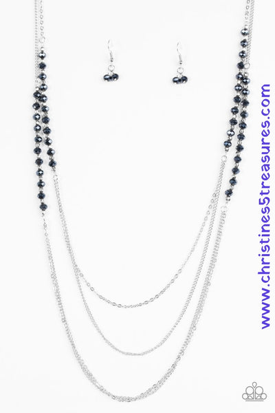 Shimmer Showdown - Blue Necklace ~ Paparazzi Necklaces