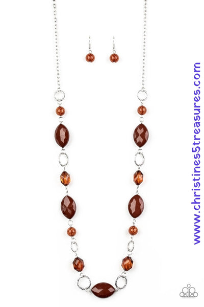 Shimmer Simmer - Brown Necklace ~ Paparazzi