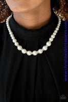 Showtime Shimmer - White/silver Necklace ~ Paparazzi