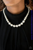 Showtime Shimmer - White/silver Necklace ~ Paparazzi