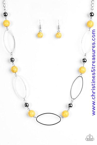 Simple Stonework - Yellow Necklace ~ Paparazzi