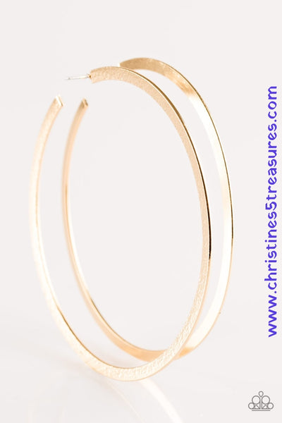Size Them Up - Gold Hoop Earrings ~ Paparazzi
