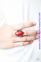 Skipping Sandstones - Red Ring ~ Paparazzi Rings