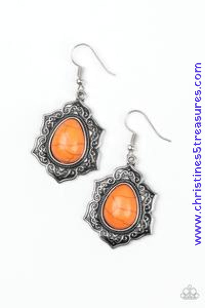 So Santa Fe - Orange Earrings ~ Paparazzi