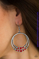 Spiraling Serenity - Red Earrings ~ Paparazzi