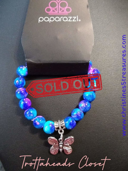 Starlet Shimmer Butterfly Charm Bracelet - Multi Blue ~ Paparazzi