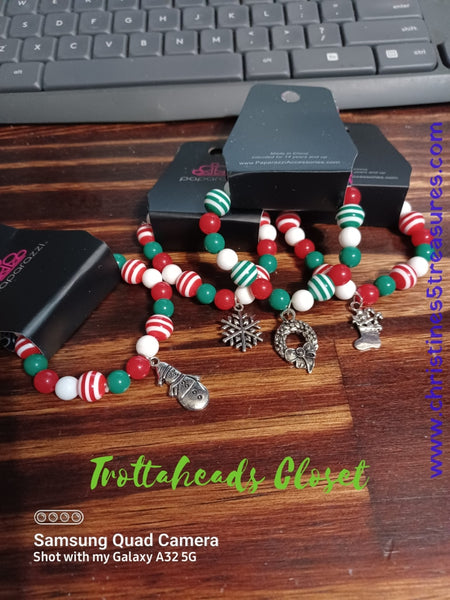 Starlet Shimmer Christmas Charm Bracelets Set Of 4 ~ Paparazzi