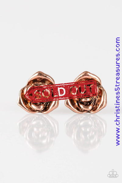 Starlet Shimmer Rose Bud Post Earrings - Copper ~ Paparazzi