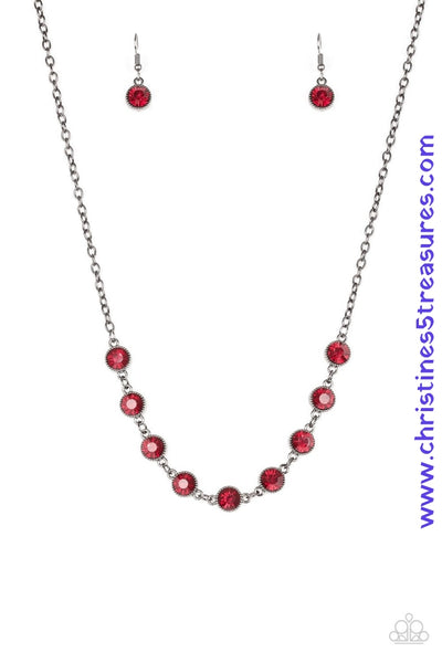 Starlit Socials - Red Necklace ~ Paparazzi