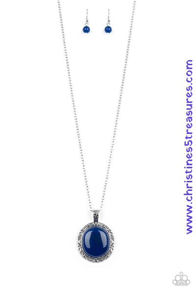 Stone Aura - Blue Necklace ~ Paparazzi