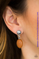 Stone Cliffs - Brown Post Earrings ~ Paparazzi
