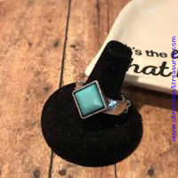 Stylishly Fair And Square Green Ring ~ Paparazzi Rings