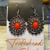 Summer Blooms - Orange Earrings ~ Paparazzi